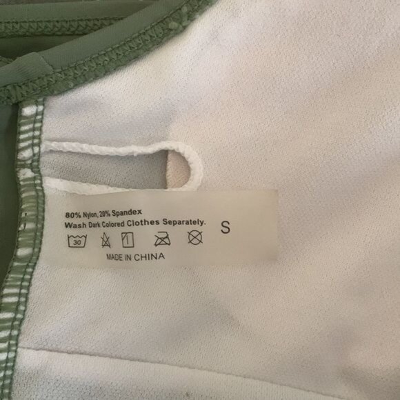 Mint Green One-Piece Swimsuit With Front Zipper Detail Nylon/Spandex Blend For W - Picture 5 of 8